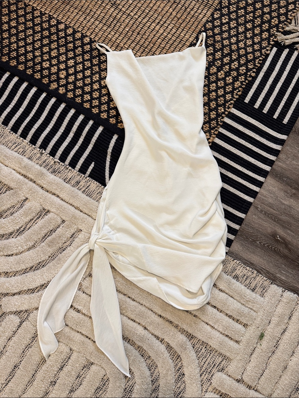 JLUXLABEL White Tie-Side Mini Slip Dress